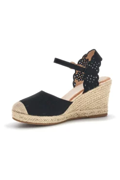 Sandali espadrillas Neri con zeppa in corda Bl6-PITTARELLO SUN Discount