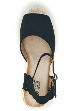 Sandali espadrillas Neri con zeppa in corda Bl6-PITTARELLO SUN Discount