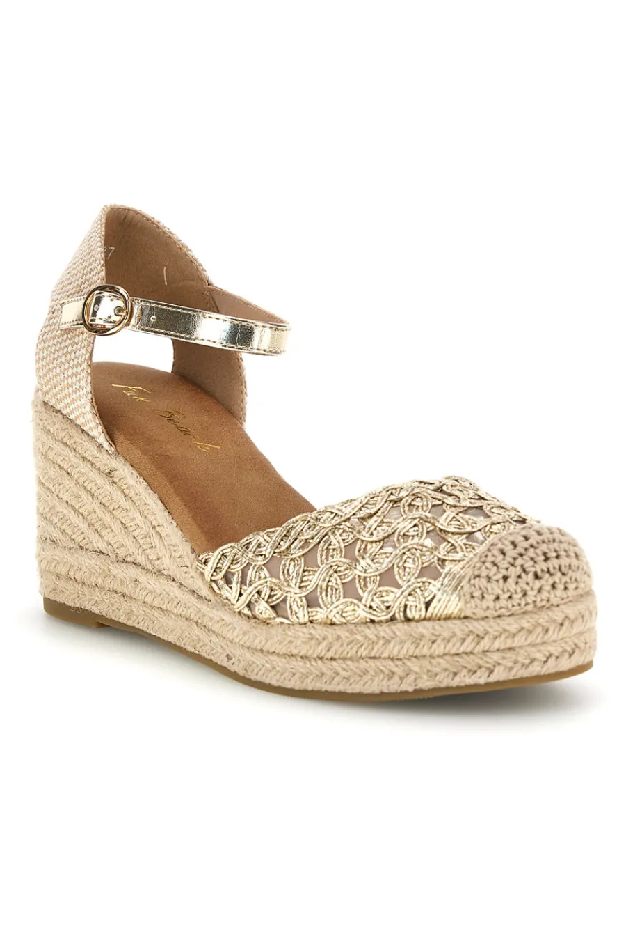 Sandali espadrillas con zeppa e cinturino P714-FUN BEACH