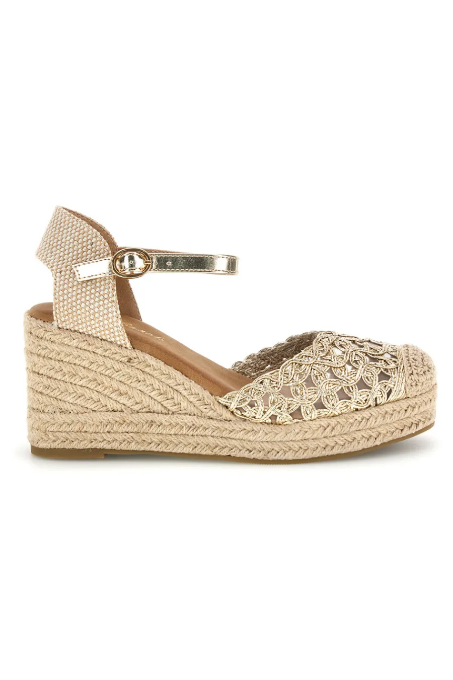 Sandali espadrillas con zeppa e cinturino P714-FUN BEACH