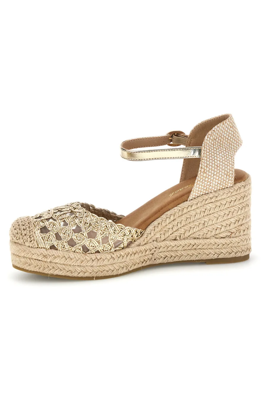 Sandali espadrillas con zeppa e cinturino P714-FUN BEACH