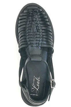 Sandali Fisherman Neri Con Suola Flat 5022-PITTARELLO LOOK Online