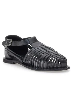 Sandali Fisherman Neri Con Suola Flat 5022-PITTARELLO LOOK Online