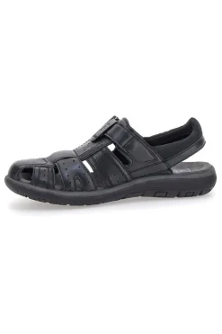 Sandali Fisherman Neri in Pelle 1680-MARINA MILITARE Best