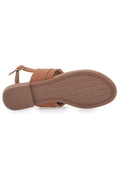 Sandali flat marroni con fascetta sottile PREA446-MON DIEU New