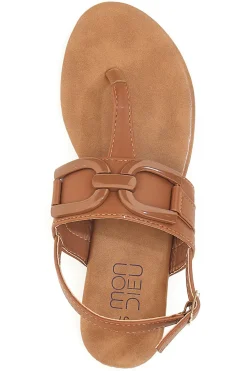 Sandali flat marroni con fascetta sottile PREA446-MON DIEU New