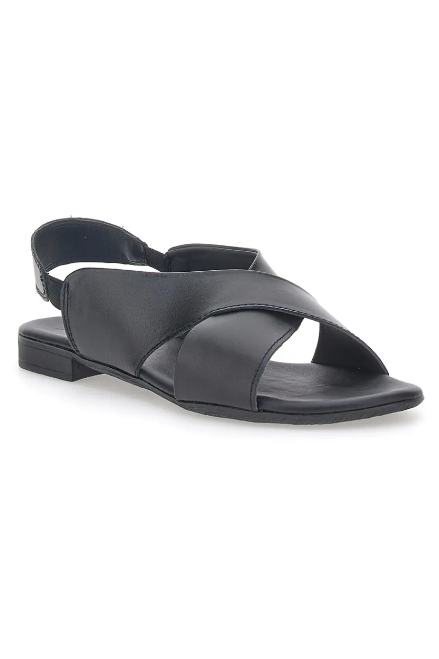 Sandali Flat Neri In Vera Pelle 225435-PITTARELLO LOOK Discount