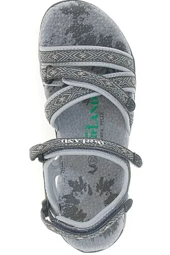 Sandali Grigi Con Strappi In Velcro 22066-OVERLAND Clearance