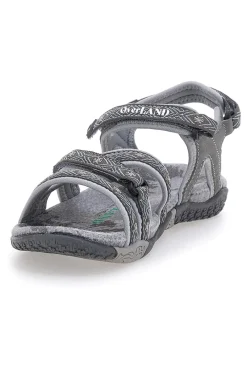 Sandali Grigi Con Strappi In Velcro 22066-OVERLAND Clearance