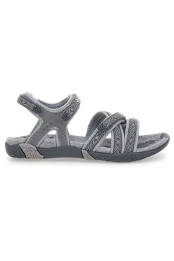 Sandali Grigi Con Strappi In Velcro 22066-OVERLAND Clearance