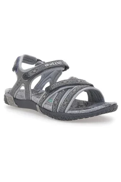 Sandali Grigi Con Strappi In Velcro 22066-OVERLAND Clearance