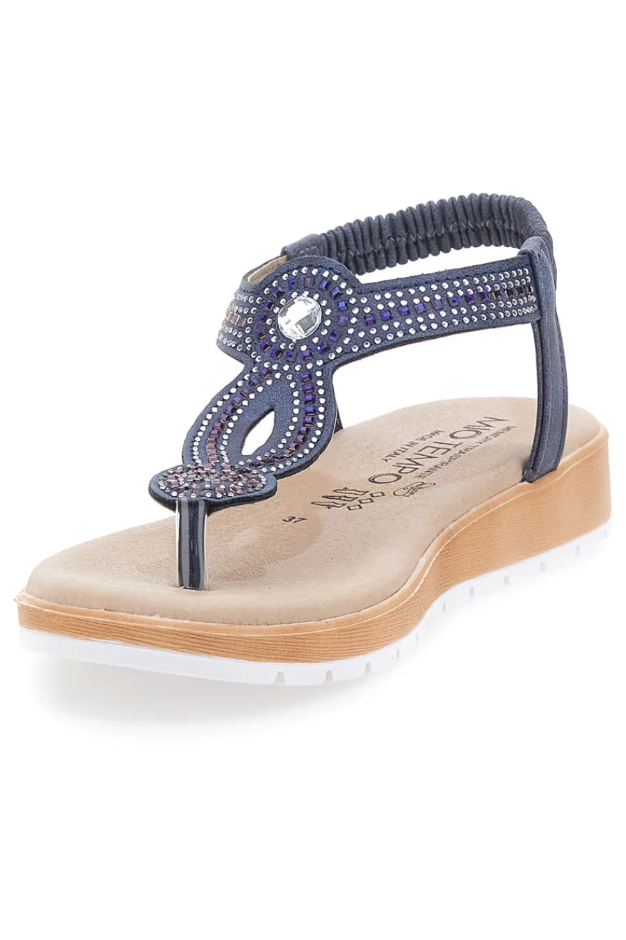Sandali infradito blu con strass LR253421-MIO TEMPO Online