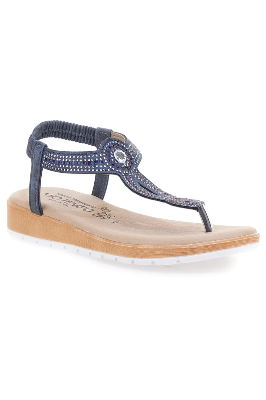 Sandali infradito blu con strass LR253421-MIO TEMPO Online