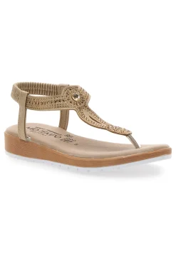 Sandali infradito oro con decorazioni gioiello LR253421-MIO TEMPO Discount