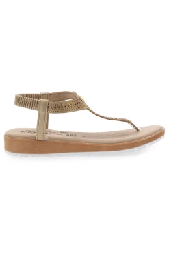 Sandali infradito oro con decorazioni gioiello LR253421-MIO TEMPO Discount