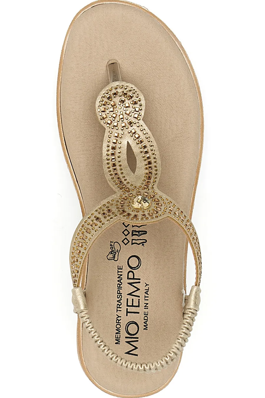 Sandali infradito oro con decorazioni gioiello LR253421-MIO TEMPO Discount