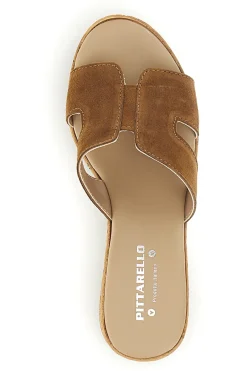 Sandali in pelle marrone con tacco largo e plateau 324518379-PITTARELLO Best