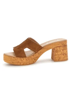Sandali in pelle marrone con tacco largo e plateau 324518379-PITTARELLO Best