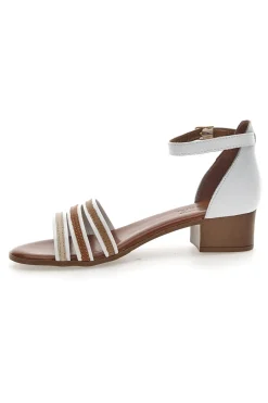 Sandali in Vera Pelle Bianchi-Marroni 243130-PITTARELLO LOOK Sale