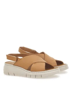 Sandali in Vera Pelle Cognac 350020-MIO TEMPO New