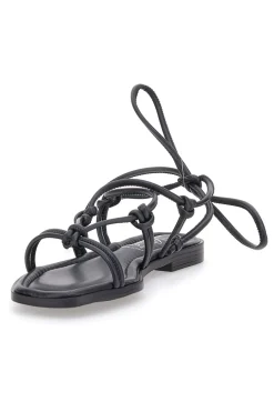 Sandali Lace-Up Neri Con Suola Flat DC308100-PITTARELLO LOOK Clearance