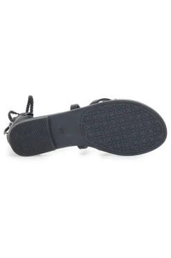 Sandali Lace-Up Neri Con Suola Flat Cafe' Cost 2502-CAFÈ COST