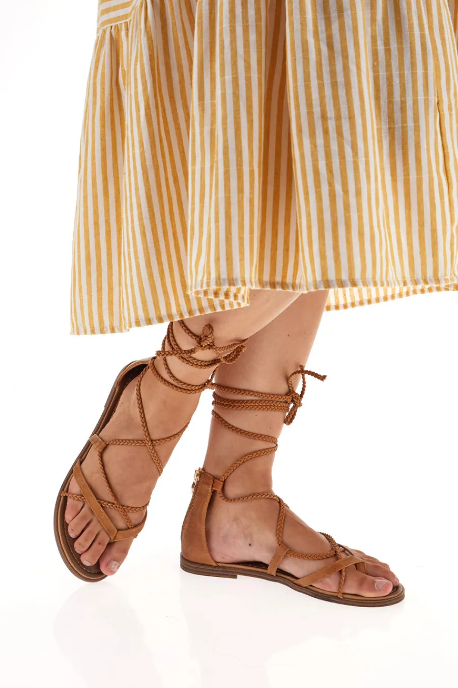 Sandali Lace-Up Sabbia Con Suola Flat Cafe' Cost 2502-CAFÈ COST New