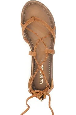 Sandali Lace-Up Sabbia Con Suola Flat Cafe' Cost 2502-CAFÈ COST New