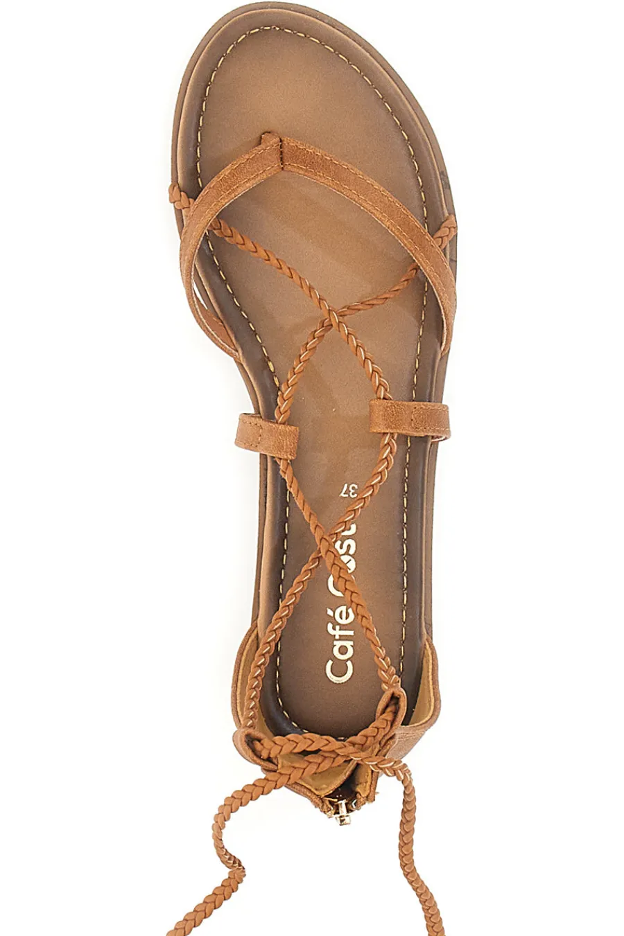 Sandali Lace-Up Sabbia Con Suola Flat Cafe' Cost 2502-CAFÈ COST New