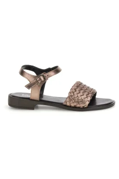 Sandali marrone con fascia intrecciata pelle 222230-PITTARELLO FOCUS