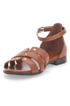 Sandali Marroni Bassi in Vera Pelle 225485-PITTARELLO LOOK New