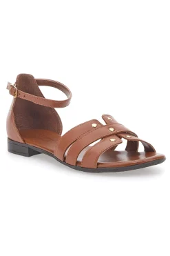 Sandali Marroni Bassi in Vera Pelle 225485-PITTARELLO LOOK New