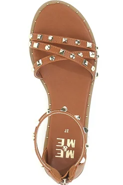 Sandali Marroni con Borchie e Cerniera Posteriore ME & ME 662-ME u0026 ME Hot