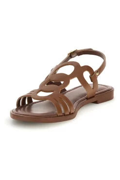 Sandali marroni con fasce intrecciate e cinturino TIMA644-PITTARELLO SUN Hot