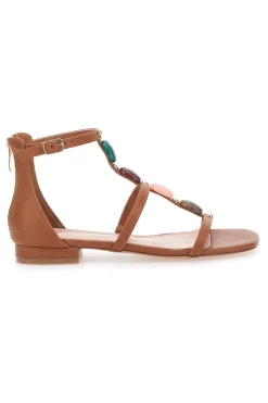 Sandali Marroni con Pietre Colorate 695-MON DIEU Hot