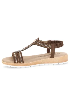 Sandali marroni con strass LR263702-MIO TEMPO