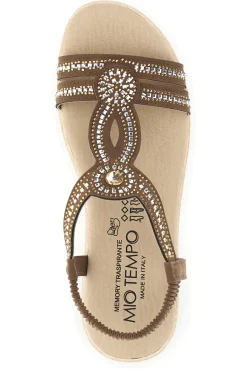 Sandali marroni con strass LR263702-MIO TEMPO