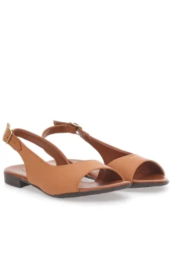 Sandali Marroni con Tomaia in Pelle e Tacco Basso 225110-PITTARELLO LOOK Sale