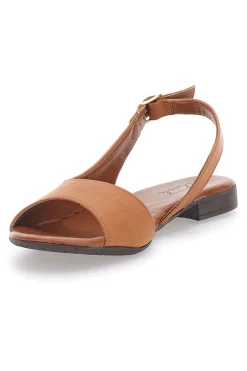 Sandali Marroni con Tomaia in Pelle e Tacco Basso 225110-PITTARELLO LOOK Sale