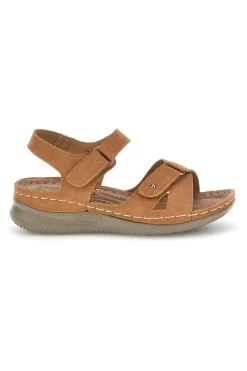 Sandali Marroni con Zeppa e Doppio Cinturino KLQ24824-MIO TEMPO Sale