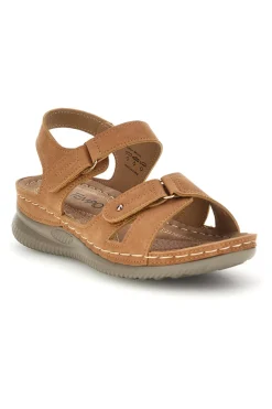 Sandali Marroni con Zeppa e Doppio Cinturino KLQ24824-MIO TEMPO Sale