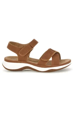 Sandali marroni con zeppa e fasce incrociate T18711-MIO TEMPO Outlet