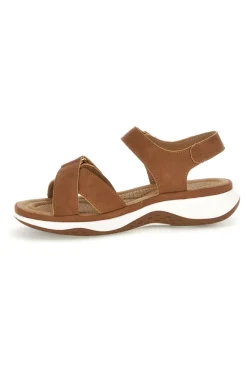 Sandali marroni con zeppa e fasce incrociate T18711-MIO TEMPO Outlet