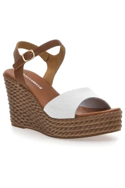 Sandali Marroni con Zeppa in Vera Pelle 5621504-PITTARELLO Sale