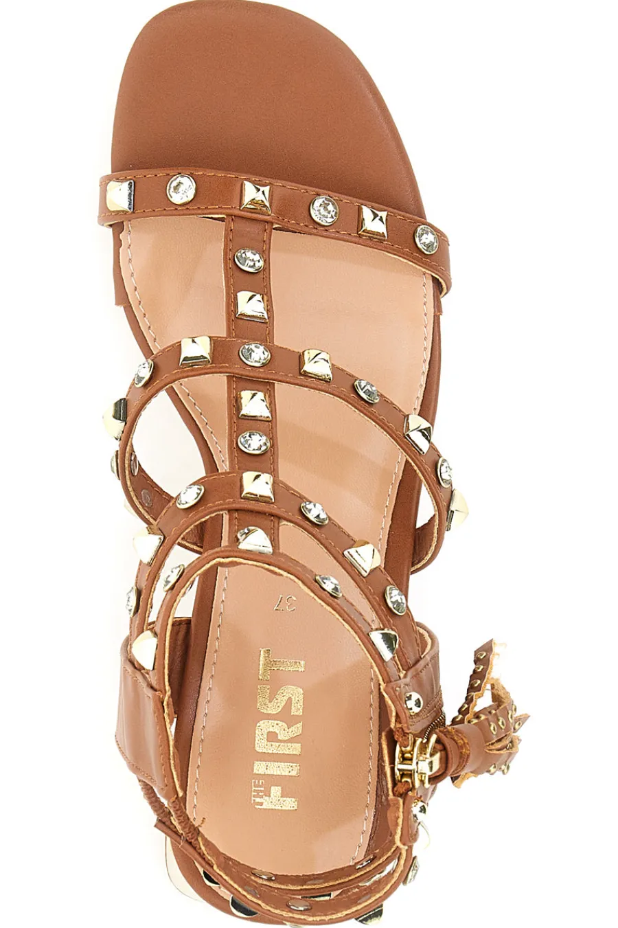 Sandali Marroni da Donna Con Borchie 206-THE FIRST Sale
