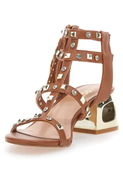 Sandali Marroni da Donna Con Borchie 206-THE FIRST Sale