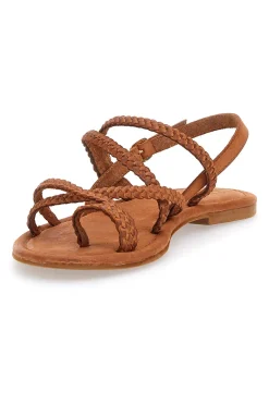 Sandali Marroni Flat In Vera Pelle 5024-PITTARELLO LOOK Best