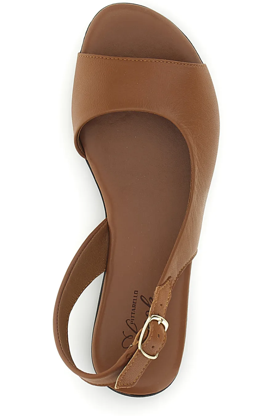Sandali marroni in pelle con cinturino 225110-PITTARELLO LOOK Outlet