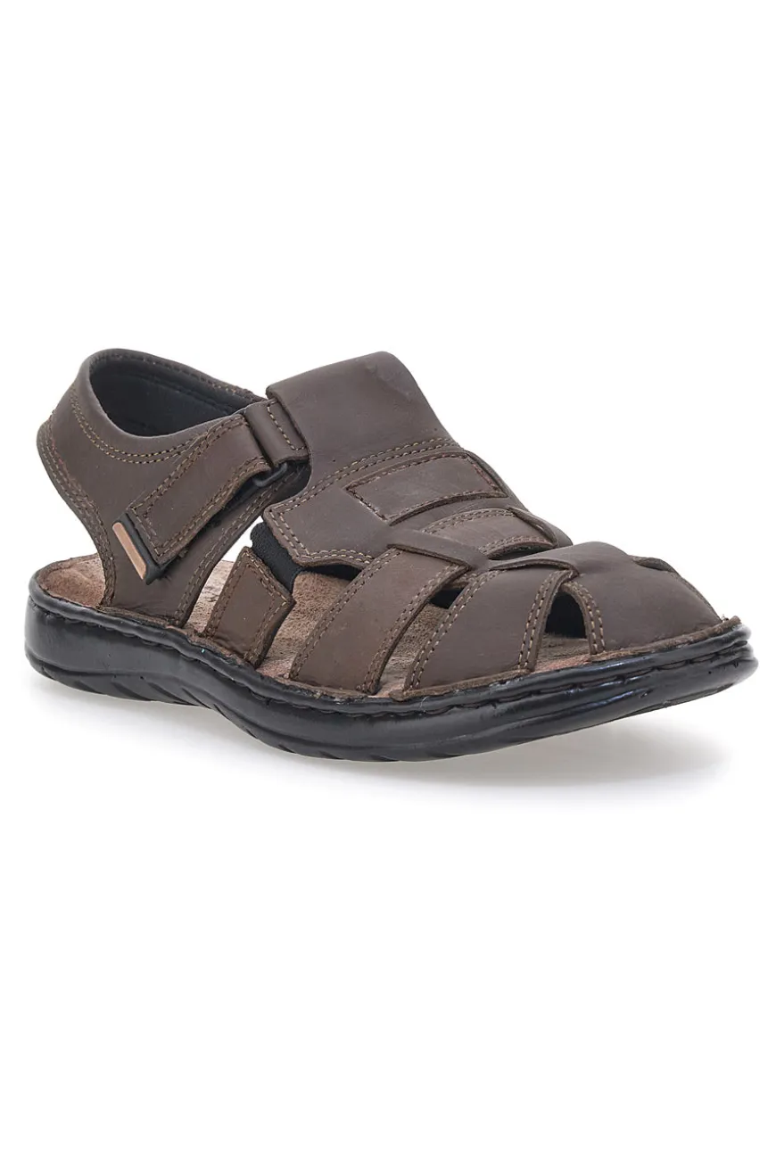 Sandali Marroni in Pelle con Chiusura a Fasce MARMADUKE 3335