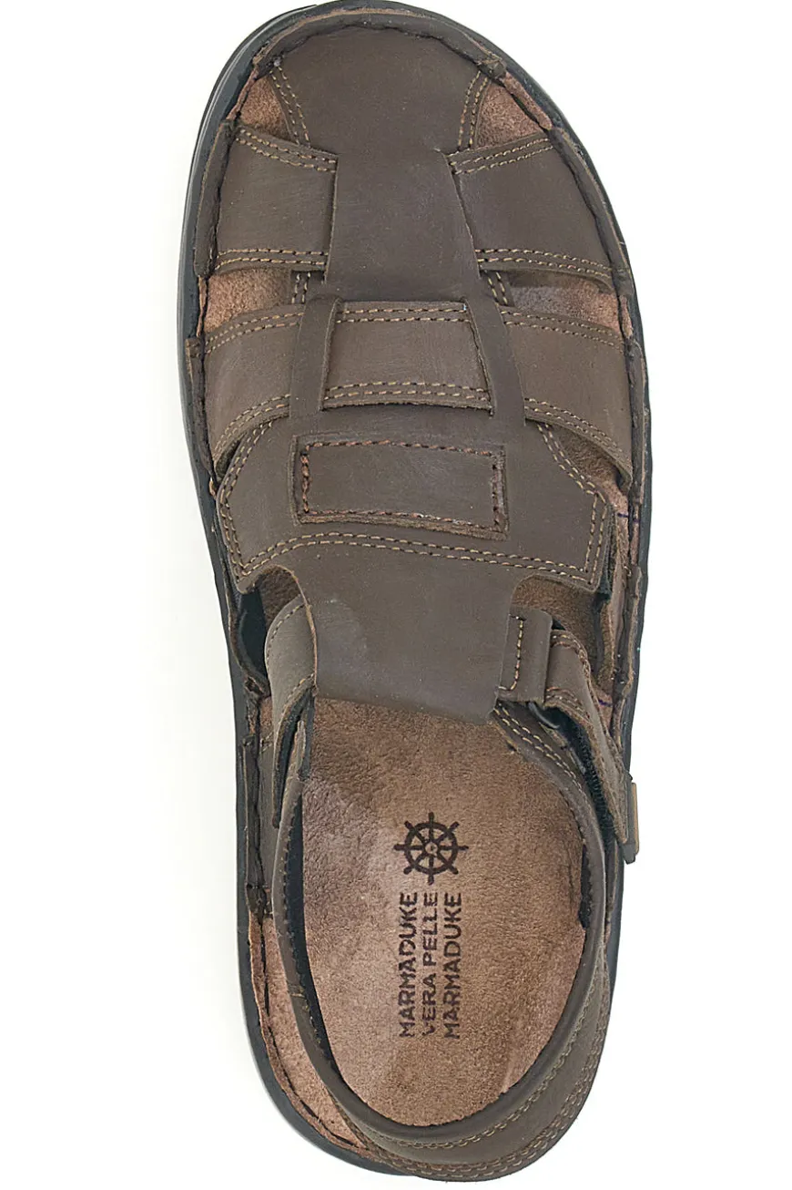 Sandali Marroni in Pelle con Chiusura a Fasce MARMADUKE 3335